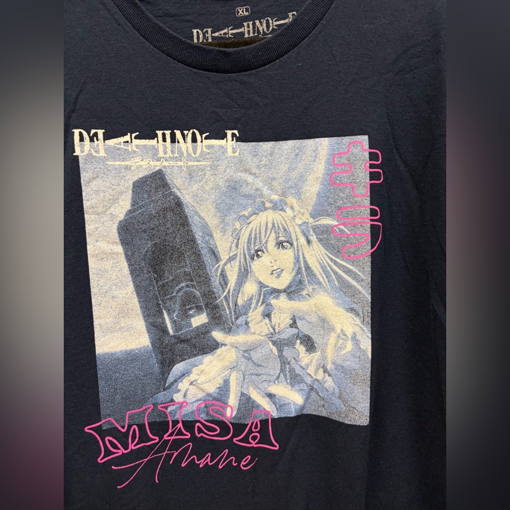 Death Note Misa Amane Graphic T-Shirt Manga Series Anime Navy Cotton Size XL - Picture 7 of 9
